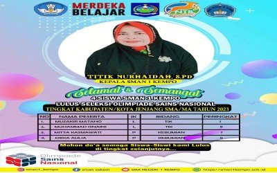 Siswa SMA Negeri 1 Kempo mengikuti seleksi Kompetisi Sain Nasional Tahun 2023 tingkat Kabupaten Dompu